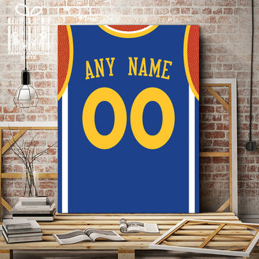 Golden State Jersey Custom Canvas Print Wall Art for Boy Girl Men Women Basketball Personalized Canvas Art